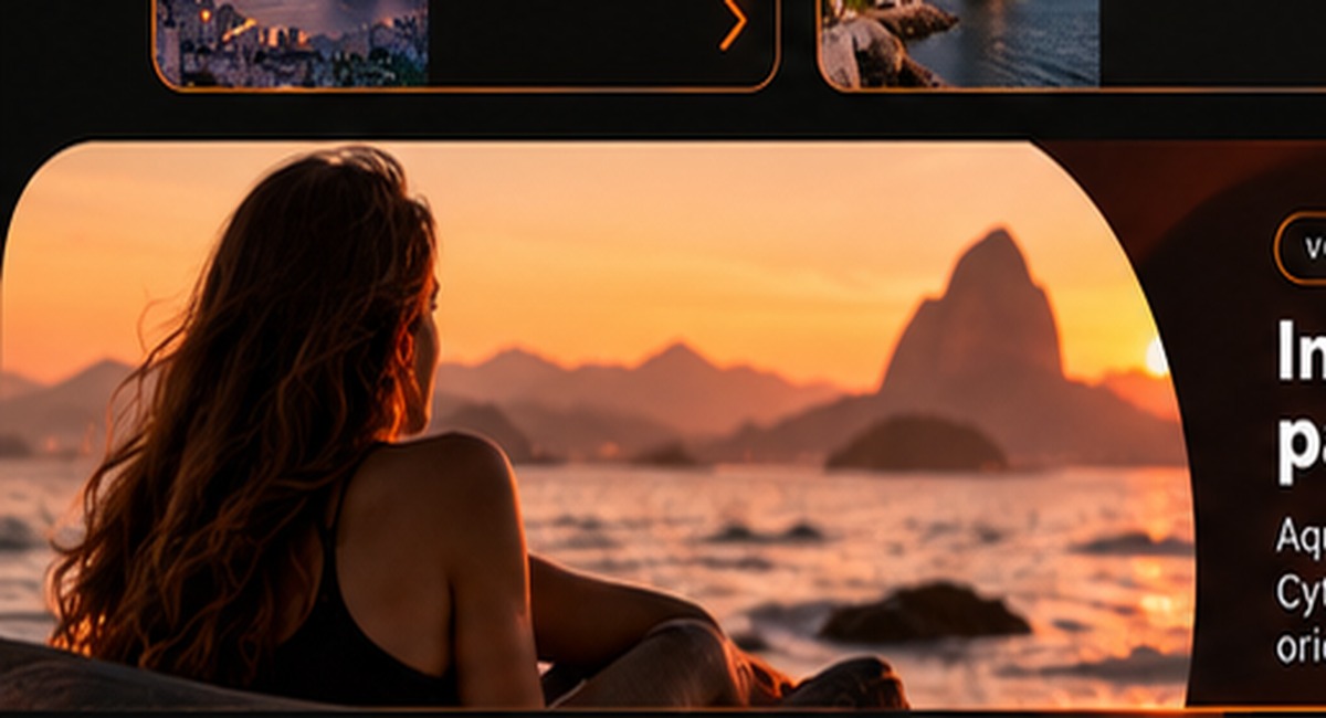 Mídia editorial em tons de laranja relacionada ao Rio de Janeiro